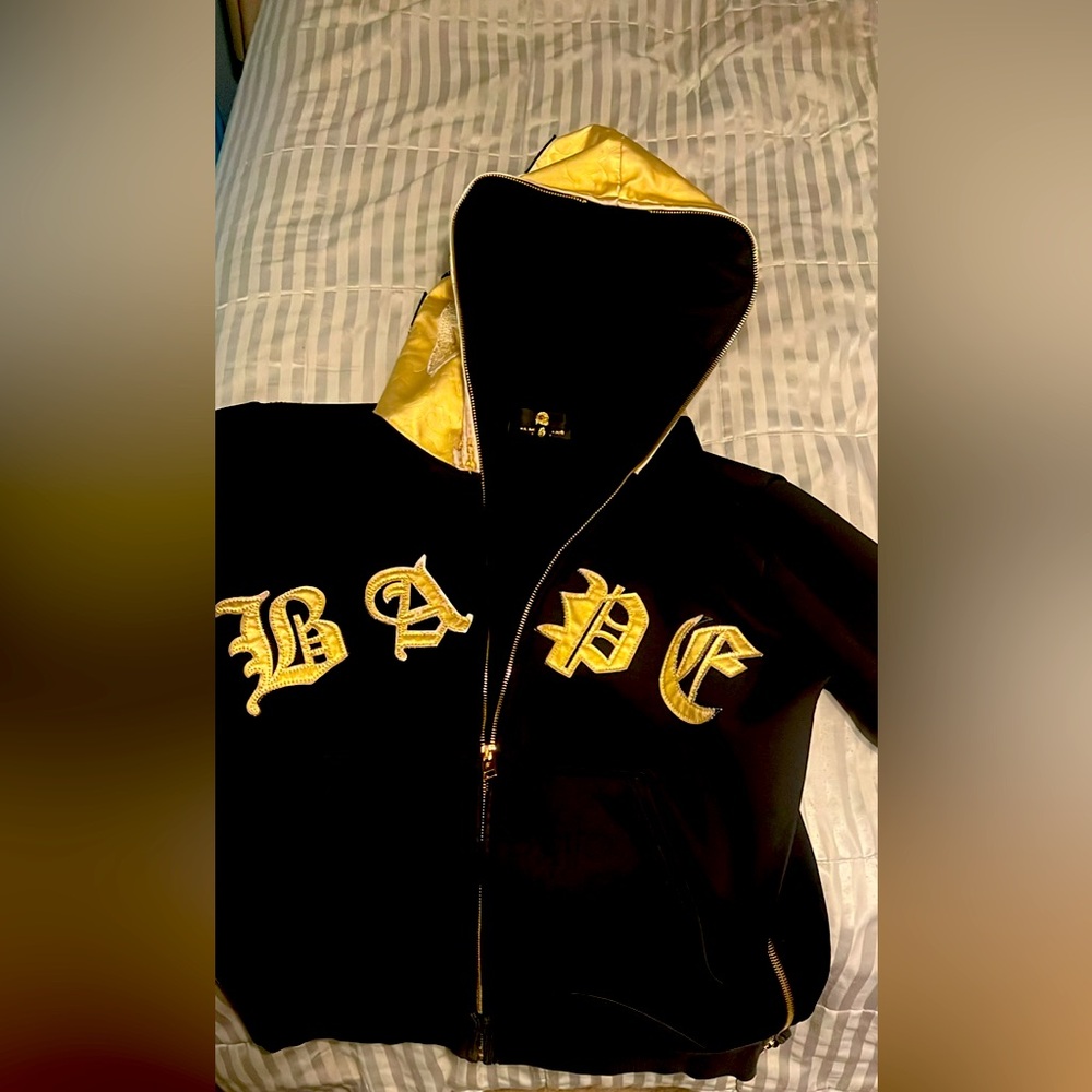 BAPE® BLACK SHARK FULL ZIP HOODIE FW15 GOLD